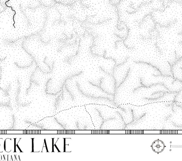 fort peck lake map wall art